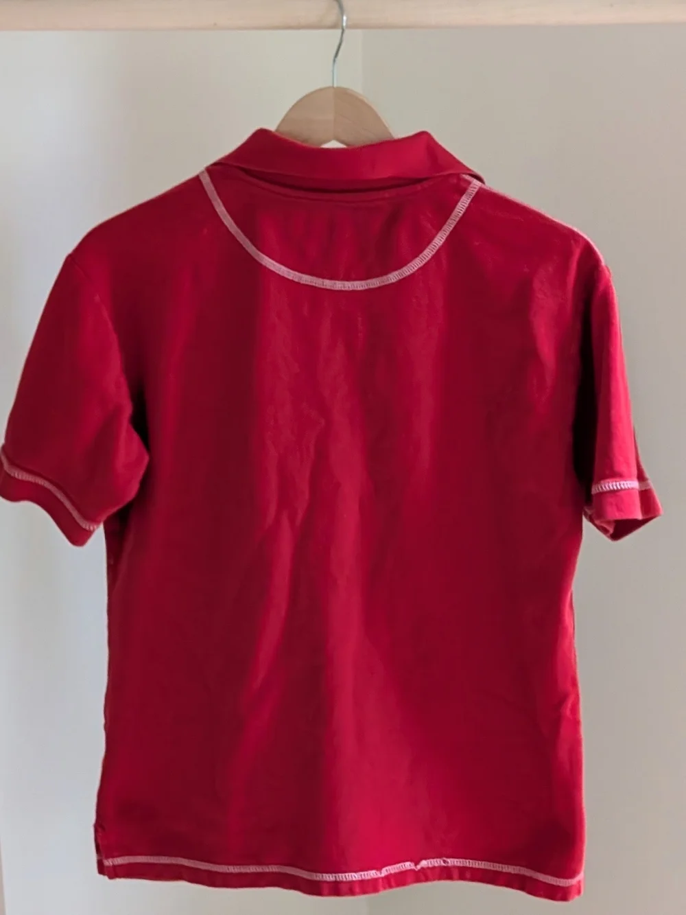 Vintage Wilson Y2K Contrast Trim Button-Front Collared Polo Shirt In Red